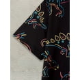 thumbnail image 5 of Men's Novelty Dinosaur Print T-Shirt - Breathable Polyester, Black with Colorful Dinosaur Illustrations, Casual Crew Neck T-Shirt for Casual Wear, 5 of 6