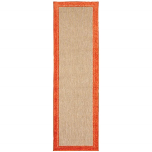 HomeRoots 507580 2 x 8 ft. Sand Stain Resistant Indoor & Outdoor Rectangle Area Rug