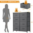 thumbnail image 6 of 8 Drawer Dresser, Tall Chest Of Drawers Nightstand Storage Tower Storage Dresser Fabric Dresser With Wood Top for Living Room, Bedroom, Hallway, , Grey, 6 of 7
