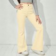 thumbnail image 2 of sususu Girls School Uniform Pants 7-8T Flare Pants High Waisted Bootcut Bell-Bottoms with Pockets Slim Fit Casual, 2 of 8