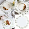 thumbnail image 2 of Round Embroidered Scalloped Edges Placemat Washable Decorative Flower Table Mat For Banquet Baby Showers Dining Setting, 2 of 10