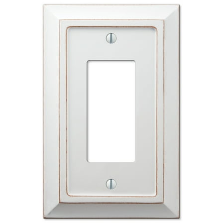 Amerelle 4040RDW Savannah Wallplate, 1 Rocker GFCI, Wood, White, 1-Pack