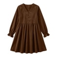 thumbnail image 4 of Lume Wear Women's 2026 Long Sleeve Corduroy Dress Above Knee A-Line V Neck Fall Winter Short Work Dress XXL&Coffee, 4 of 5