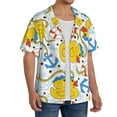thumbnail image 4 of Xecao offers the Ducks and Anchors for Men's Casual Short-sleeved Shirt, a button-up collared shirt with a pocket, perfect for beach vacations and yacht travel in the Medium size., 4 of 7