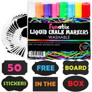 Liquid Chalk Window Markers, 8 Colored, Non-Toxic, Safe & Easy to Use, Neon, Great for All Ages, By Funatix