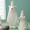 thumbnail image 2 of Cute White Bear Shaped PET Soap Bottle Bathroom Shower Gel Refillable Bottles Shampoo Wash Hair Conditioner Lotions Press Dispenser, 2 of 6