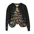 thumbnail image 4 of Byworldtasic Sweatshirts for Women Christmas Holiday Oversized Pullovers Fun Graphiprint Long Sleeve Gifts Shirt Hoodies Top, 4 of 5