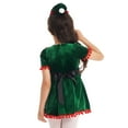 thumbnail image 3 of TiaoBug Kids Girls Christmas Santa Claus Costume Tassel Tutu Dress with Hat Belt Set, 3 of 7
