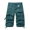 thumbnail image 1 of FAIWAD Men's Casual Elastic Waist Zipper Multi-Pockets Short Pants Drawstring Hem Loose Outdoor Shorts, 1 of 6