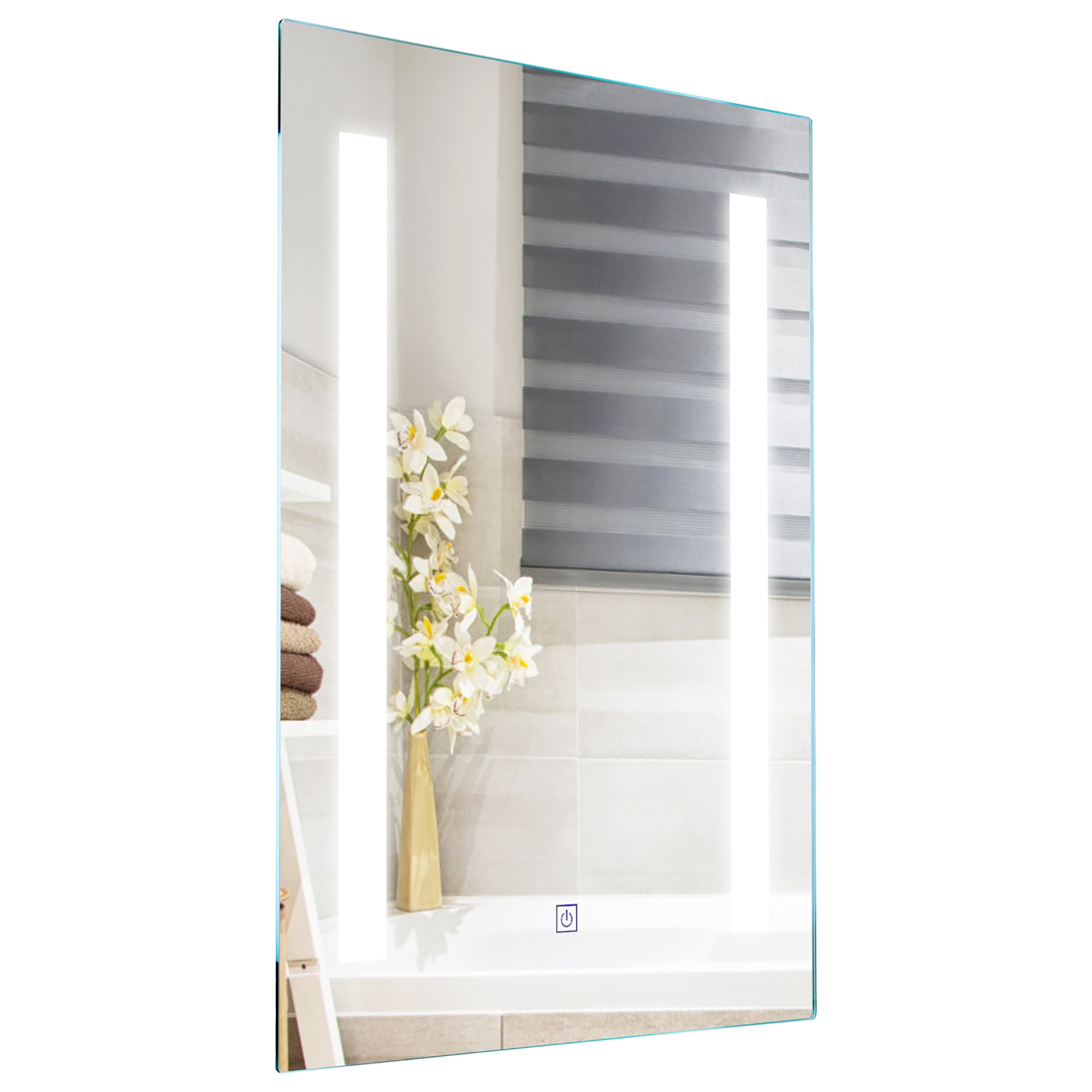 Faial Achteruit eigendom Costway Bathroom LED Mirror Wall-mounted 3-Color Dimmable Touch Button  27.5” x 20” - Walmart.com