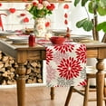 thumbnail image 4 of Euaioeiu Valentine's Day Table Runner, 71x12 Inches, Floral Linen Tablecloth Decor for Dining Room, Kitchen, Anniversary, Wedding Party Supplies and Decorations, 4 of 7