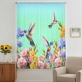 thumbnail image 3 of Teal Green Hummingbirds Sheer Curtains 54 Inches Long, Spring Flowers Plant Light Filering Curtains, Breathable Simi Curtain Privacy Drapes for Kitchen Bathroom Lightweight Small Window Treatment, 3 of 9