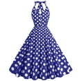 thumbnail image 2 of Jacenvly New Halloween Dress Women's Fashion Court Contrast High Collar Polka Dotted Large Dress Women Party Dresses Blue Xxl, 2 of 6