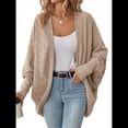 thumbnail image 2 of Suéter Cárdigan Extragrande de Punto Suave para Mujer con Bolsillos Caqui XXL, 2 of 10