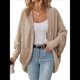thumbnail image 2 of Suéter Cárdigan Extragrande de Punto Suave para Mujer con Bolsillos Caqui XXL, 2 of 10