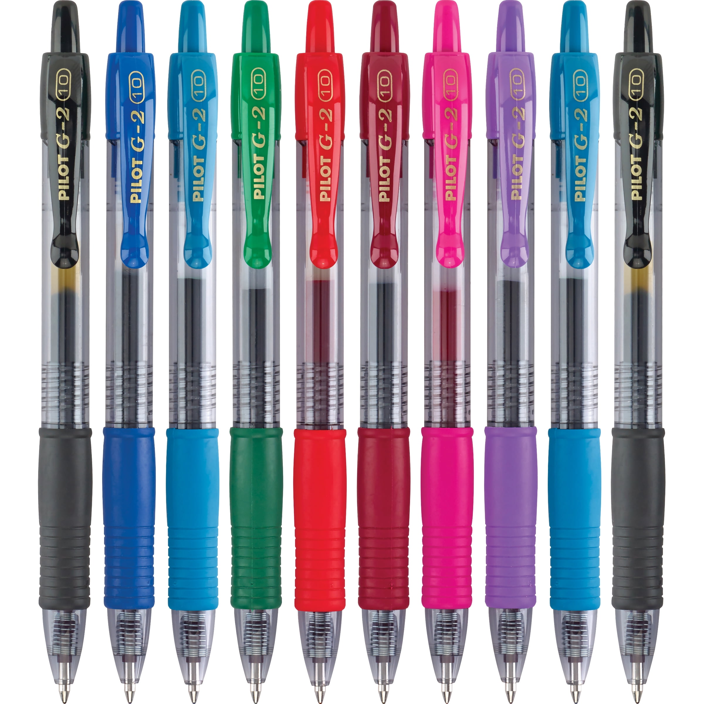 Pilot G2 Premium Retractable Gel Ink Pens, Bold Point (1.0 mm), Assorted Ink, 10 Count
