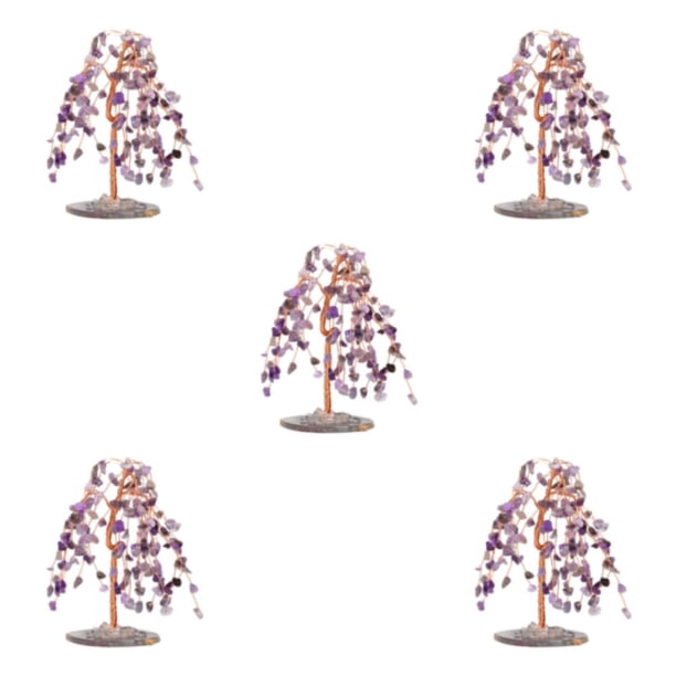 Inteprter Decoración de escritorio de árbol: borde y adorno estable para dormitorio u oficina, símbolo de la suerte, piedra preciosa, color Type2 NO2