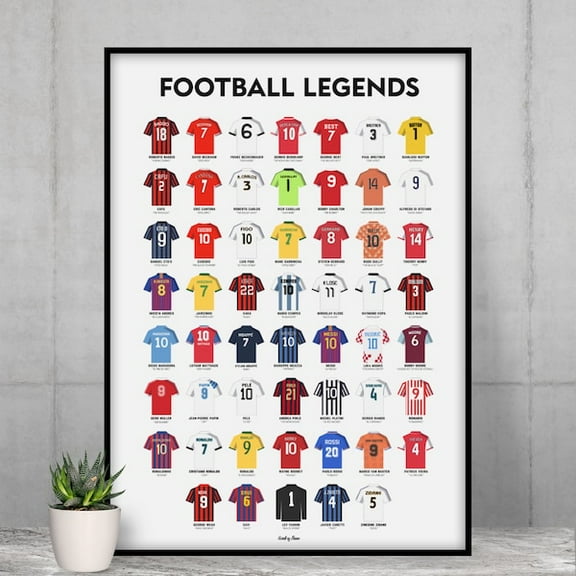 Football Legends Poster Football Legends Poster, Football Decor, Football Fan Gift- Wall Art Print, 8x12 UNFRAMED