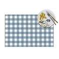 thumbnail image 4 of XMXT 4 Pcs Woven Placemats, Blue Check Print Stain Resistant Anti-Skid Placemat for Kitchen Table, 12 x 18 inches, 4 of 6