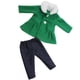 thumbnail image 1 of Ropa de muñeca de moda, abrigo con cuello y pantalones para muñecas de 18 pulgadas Verde, 1 of 5
