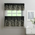 thumbnail image 2 of Black and Golden Flowers6.1 Kitchen Curtains and Valances Set - 3 Piece Kitchen Curtains Sets with Valance for Windows Rod Pocket Machine Washable Kitchen Decor Decorations (54"x18"+2x27.5"x24"), 2 of 6