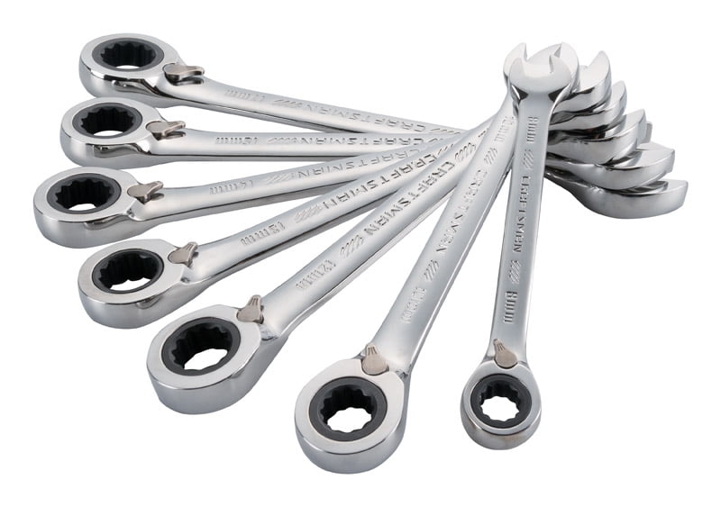 Craftsman 12 Point Metric Reversible Ratcheting Combination Wrench Set 7 pc. - Case Of: 1; Each Pack Qty: 7; Total Items Qty: 7