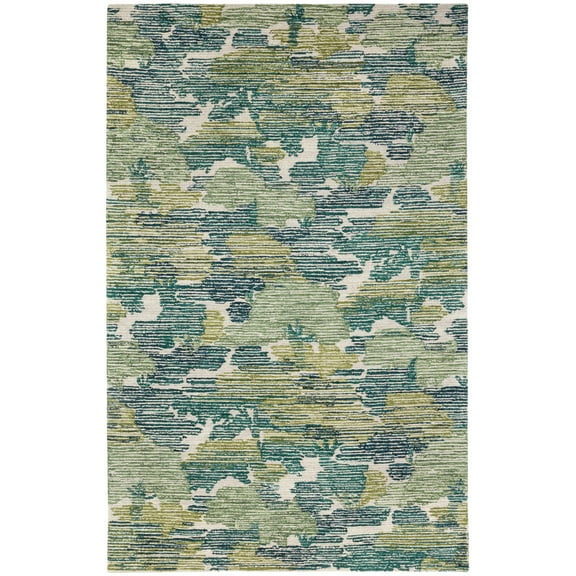 Dash & Albert Ladycross Hand Hooked Wool Rug, 8' x 10', Green