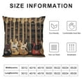 thumbnail image 5 of Leisuo Throw Pillow Cover Guitar Music Musical Instruments Cool Show Square Pillow Case Cushion Cover for Home Car Decorative white, 5 of 5