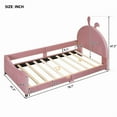 thumbnail image 4 of [Luckynote]Twin Size Upholstered Daybed with Rabbit Ear Shaped Headboard, Pink, 4 of 10