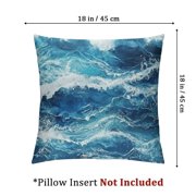 Ocean Themed Throw Pillow Covers Set, Square Watercolor Waves Printed Pattern Decorative Cushion Cover, for Sofa Couch Home Farmhouse Decor Cushion Case
