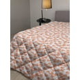 thumbnail image 2 of Coral Down Alternative Comforter, Doodle Lines Repeating Ornaments Vertical Stripes Abstract Pastel, Microfiber Quilt for All Season, 5 Sizes, Coral Indigo Coconut, by Ambesonne, 2 of 3