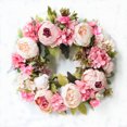 thumbnail image 2 of Corona de imitación de peonía de tela de seda, decoración de puerta, anillo de puerta, flor de seda, flor de imitación, decoración de pared, 2 of 7