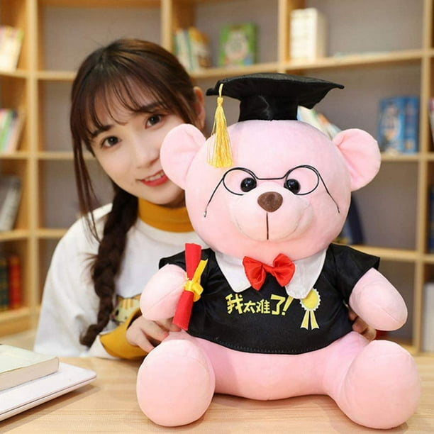 Yiailnter Graduation Teddy Bear Plush Doll Stuffed Animal Bear With Doctoral Hat For Graduation Gift Decoration