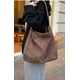 thumbnail image 3 of Bolsas de gamuza holgadas para mujer, bandolera de pana con asa superior, bolso de mano universitaria, 3 of 4