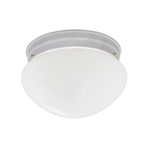 Designers Fountain 9 in 2-Light Flush Mount Ceiling Light with Frosted Glass Shade, White, 4732-WH