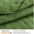 thumbnail image 5 of Chezmoi Collection Tencel Modal Blend Quilt Set King Size, Forest Green, Lightweight Soft Bedspread Crescent Stitched Quilt for All Seasons, 3-Piece, 5 of 9