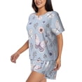 thumbnail image 2 of Kdxio Blue Butterfly Print Pajamas Sets for Women Short-Sleeved Pjs with Lounge Shorts Two Piece Sleepwear S-4XL, 2 of 8