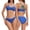Blue/Teal, variant on Women's Bikini Set Knot Front Criss Cross Back Bathing Suit, Two Piece Set Bikini Swimwear with Padding (FN045) - Strawberry/Maroon - XS