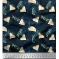 thumbnail image 1 of Soimoi Blue Velvet Fabric Text & Tacos Food Print Fabric by Yard 58 Inch Wide, 1 of 3