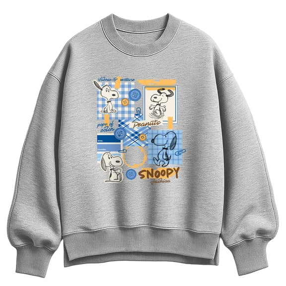 Peanuts - Snoopy Fashion Sketchbook Oversized Fleece Crew Sweatshirt