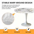 thumbnail image 6 of Gray Bird Leaves Elastic Fitted Round Table Cover Yellow Flowers Waterproof Outdoor Tablecloth for Holiday Party, Picnic, Patio & Dining Fits Tables Up to 45"-54", 6 of 8