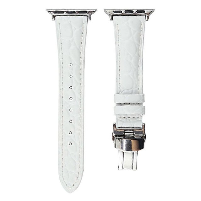 Crocodile Texture Leather Strap for Apple Watch Series 10 42mm / 9 8 7 41mm / SE (2023) SE (2022) SE