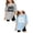 Light Blue 1PCS & Grey 1PCS, variant on Summer Kids Little Soul Graphic Oversized T-Shirt 2 Pack, Classic Crew Neck Loose Short Sleeve Play & Daily Tops 3-4 Years