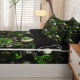 thumbnail image 5 of Homewish Hipple Sugar Skull Zipper Twin Comforter Sets with Fitted Sheet and 2 Pillowcases,Green Rose Floral Zipper Bedding Set,Happy Halloween Bed Set,Black Reversible,4pcs, 5 of 8