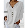 thumbnail image 1 of Chemise à Col Cranté Couleur Unie Chemise Décontractée à Boutons, 1 of 5