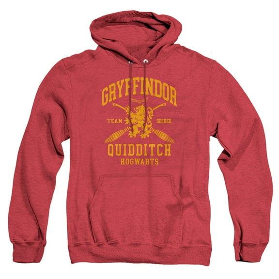 Harry Potter Gryffindor Quidditch Arch Unisex Adult Pull-Over Heather Hoodie, Red Heather, 3X-Large