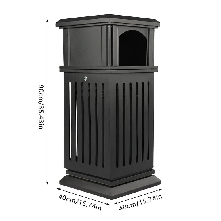 Commercial Trash Can Restaurant outdoor Large Garbage Waste / recycle Bin,  Black