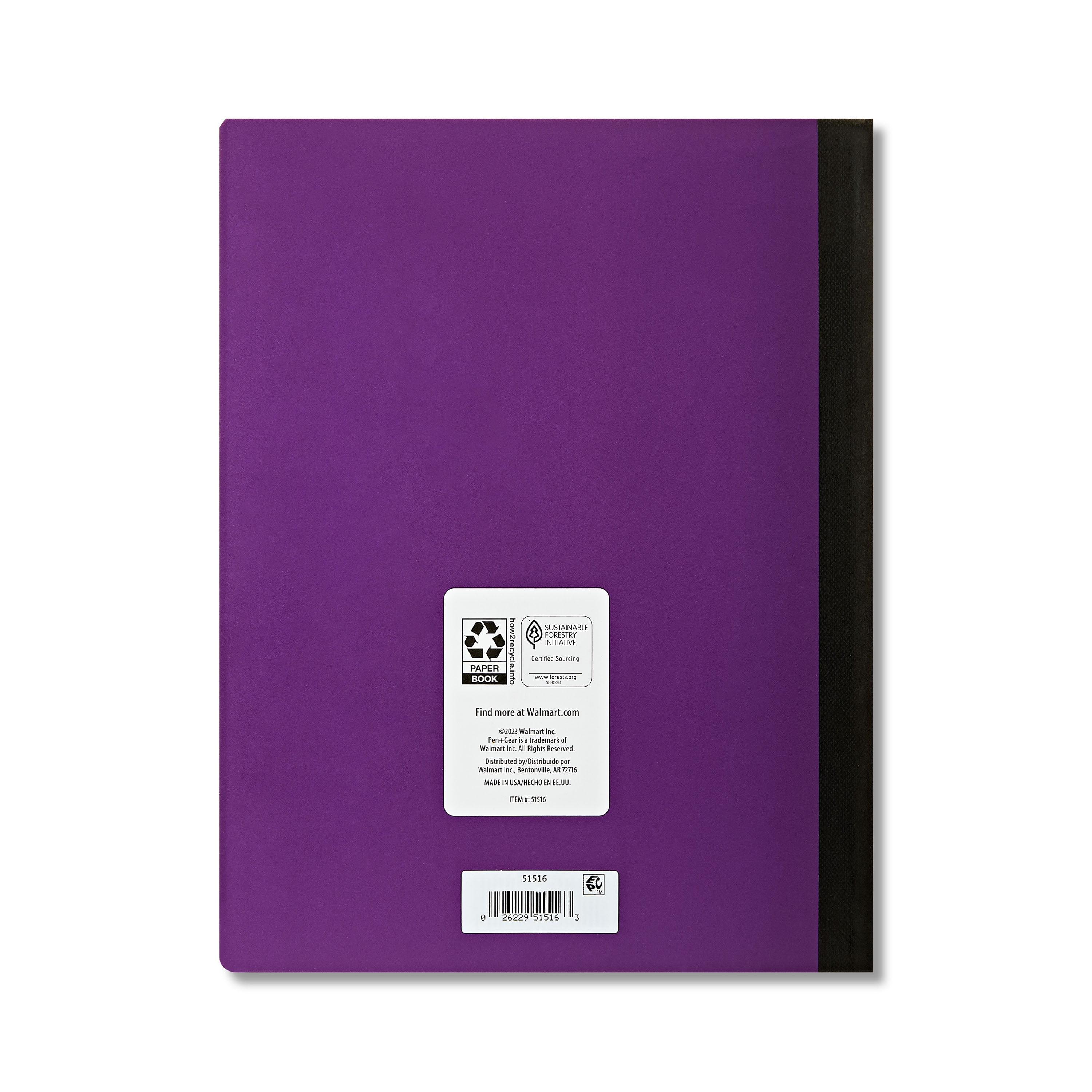 Pen+Gear College Rule Composition Book, 7.5" x 9.75", Purple, 80 Sheets, New