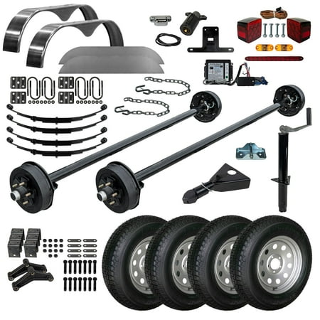 3500 lb TK Tandem Axle Trailer Parts Kit - 7K Capacity Heavy Duty (Complete Original Series) 89 Hubface 74 Spring Center / 5x5 Bolt Pattern