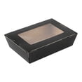 thumbnail image 4 of Cafe Vision 42 oz Black Paper Medium Take Out Container - Hinge Lock - 8" x 5 1/2" x 2" - 50 count box, 4 of 10